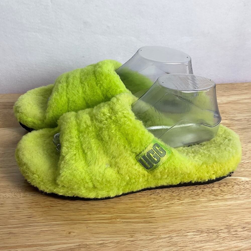 UGG Fluff You Slipper Bright Green 1117473 Mens 8 Womens 10 - Picture 7 of 14